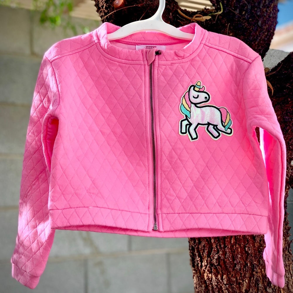 Sugar Squad Pink Jacket With Unicorn Appliqué